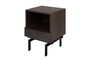 Casa Padrino Luxus Nachttisch Braun / Schwarz 45 x 40 x H. 60 cm - Nachttisch mit Eichenfurnier im warmen Braunton und schwarzem Stahlgestell - Luxus M�bel