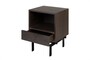 Casa Padrino Luxus Nachttisch Braun / Schwarz 45 x 40 x H. 60 cm - Nachttisch mit Eichenfurnier im warmen Braunton und schwarzem Stahlgestell - Luxus M�bel