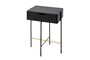 Casa Padrino Luxus Nachttisch Gold / Schwarz 50 x 40 x H. 70 cm - Nachttisch mit Stauraum, geb�rstetem Edelstahlgestell und schwarzen Eichenfurnier Fl�chen - Luxus M�bel