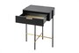 Casa Padrino Luxus Nachttisch Gold / Schwarz 50 x 40 x H. 70 cm - Nachttisch mit Stauraum, geb�rstetem Edelstahlgestell und schwarzen Eichenfurnier Fl�chen - Luxus M�bel
