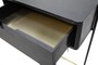 Casa Padrino Luxus Nachttisch Gold / Schwarz 50 x 40 x H. 70 cm - Nachttisch mit Stauraum, geb�rstetem Edelstahlgestell und schwarzen Eichenfurnier Fl�chen - Luxus M�bel