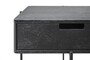 Casa Padrino Luxus Nachttisch Gold / Schwarz 50 x 40 x H. 70 cm - Nachttisch mit Stauraum, geb�rstetem Edelstahlgestell und schwarzen Eichenfurnier Fl�chen - Luxus M�bel