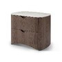 Casa Padrino Luxus Nachttisch Silbergrau / Hellgrau 60 x 42 x H. 50 cm - Nachttisch mit Travertin - Moderne Schlafzimmer M�bel - Luxus Qualit�t 