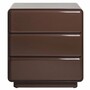 Casa Padrino Luxus Nachttisch mit 3 Schubladen Hochglanz Braun - Schlafzimmer M�bel