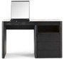 Casa Padrino Luxus Schminktisch mit 3 Schubladen und ausklappbarem Spiegel Schwarz / Wei� 120 x 50 x H. 76 cm - Luxus Badezimmer M�bel - Hotel M�bel