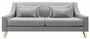 Casa Padrino Luxus Neoklassik Sofa Grau / Gold 202 x 94 x H. 85 cm - Wohnzimmer Sofa - Hotel Sofa - Wohnzimmer M�bel - Hotel M�bel - Luxus M�bel - Neoklassik M�bel