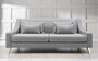 Casa Padrino Luxus Neoklassik Sofa Grau / Gold 202 x 94 x H. 85 cm - Wohnzimmer Sofa - Hotel Sofa - Wohnzimmer M�bel - Hotel M�bel - Luxus M�bel - Neoklassik M�bel