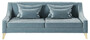 Casa Padrino Luxus Neoklassik Sofa Hellblau / Gold 152 x 97 x H. 85 cm - Wohnzimmer Sofa - Hotel Sofa - Wohnzimmer M�bel - Hotel M�bel - Luxus M�bel - Neoklassik M�bel