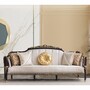 Casa Padrino Luxus Barock Sofa Naturfarben / Dunkelbraun / Gold 255 cm - Barock M�bel