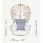 Casa Padrino Luxus H�ngesessel Gold / Wei� / Blau H. 120 cm - Indoor & Outdoor M�bel