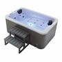 Casa Padrino Luxus Outdoor Jacuzzi Wei� / Schwarz / Grau 175 cm - Garten Whirlpool