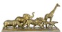 Casa Padrino Deko Skulpturen Tiere Afrikas Antik Gold 68 x 15,2 x H. 32,8 cm - Polyresin Dekofiguren - Wohnzimmer Deko 