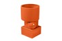 Casa Padrino Luxus Pflanzgef�� Orange 28 x 25 x H. 43,5 cm - Hohes Steingut Pflanzgef�� im Carrot Finish - Luxus Deko Accessoires