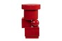 Casa Padrino Luxus Pflanzgef�� Weinrot 30,5 x 30 x H. 50 cm - Steingut Pflanzgef�� und Beistelltisch im Burgundy Finish - Luxus Deko Accessoires