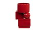 Casa Padrino Luxus Pflanzgef�� Weinrot 30,5 x 30 x H. 50 cm - Steingut Pflanzgef�� und Beistelltisch im Burgundy Finish - Luxus Deko Accessoires