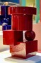 Casa Padrino Luxus Pflanzgef�� Weinrot 30,5 x 30 x H. 50 cm - Steingut Pflanzgef�� und Beistelltisch im Burgundy Finish - Luxus Deko Accessoires