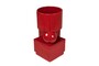 Casa Padrino Luxus Pflanzgef�� Weinrot 30,5 x 30 x H. 50 cm - Steingut Pflanzgef�� und Beistelltisch im Burgundy Finish - Luxus Deko Accessoires