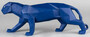 Casa Padrino Luxus Porzellan Panther Skulptur Matt Blau 50 x 12 x H. 19 cm - Hangefertigte Deko Figur aus feinstem spanischen Porzellan - Luxus Deko Accessoires
