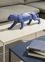 Casa Padrino Luxus Porzellan Panther Skulptur Matt Blau 50 x 12 x H. 19 cm - Hangefertigte Deko Figur aus feinstem spanischen Porzellan - Luxus Deko Accessoires