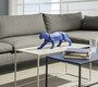 Casa Padrino Luxus Porzellan Panther Skulptur Matt Blau 50 x 12 x H. 19 cm - Hangefertigte Deko Figur aus feinstem spanischen Porzellan - Luxus Deko Accessoires