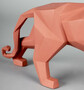 Casa Padrino Luxus Porzellan Panther Skulptur Matt Korallenrot 50 x 12 x H. 19 cm - Hangefertigte Deko Figur aus feinstem spanischen Porzellan - Luxus Deko Accessoires