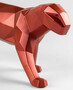 Casa Padrino Luxus Porzellan Panther Skulptur Rot Metallic 50 x 12 x H. 19 cm - Hangefertigte Deko Figur aus feinstem spanischen Porzellan - Luxus Deko Accessoires