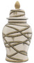 Casa Padrino Luxus Porzellan Vase Beige  31 x H. 67 cm - Runde Blumenvase mit Deckel - Deko Accessoires