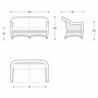 Casa Padrino Luxus Rattan Sofa Honigfarben / Wei� / Blau 140 cm - Hotel M�bel - Rattan M�bel - Luxus M�bel
