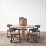 Casa Padrino Luxus Esstisch Naturfarben / Bronze  132 cm - Esszimmer M�bel