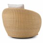 Casa Padrino Luxus Rattan Drehsessel Naturfarben / Creme 100 cm - Wohnzimmer & Hotel M�bel - Rattan M�bel - Luxus M�bel
