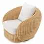 Casa Padrino Luxus Rattan Drehsessel Naturfarben / Creme 100 cm - Wohnzimmer & Hotel M�bel - Rattan M�bel - Luxus M�bel