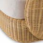 Casa Padrino Luxus Rattan Drehsessel Naturfarben / Creme 100 cm - Wohnzimmer & Hotel M�bel - Rattan M�bel - Luxus M�bel
