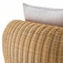 Casa Padrino Luxus Rattan Drehsessel Naturfarben / Creme 100 cm - Wohnzimmer & Hotel M�bel - Rattan M�bel - Luxus M�bel