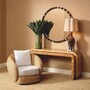 Casa Padrino Luxus Rattan Drehsessel Naturfarben / Creme 100 cm - Wohnzimmer & Hotel M�bel - Rattan M�bel - Luxus M�bel