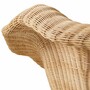 Casa Padrino Luxus Rattan Sessel Naturfarben / Creme - Rattan Wohnzimmer M�bel