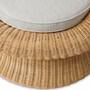 Casa Padrino Luxus Rattan Sessel Naturfarben / Creme - Rattan Wohnzimmer M�bel