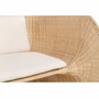 Casa Padrino Luxus Rattan Lounge Sessel mit Kissen Naturfarben / Wei� - Rattan M�bel