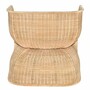 Casa Padrino Luxus Rattan Lounge Sessel mit Kissen Naturfarben / Wei� - Rattan M�bel