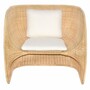 Casa Padrino Luxus Rattan Lounge Sessel mit Kissen Naturfarben / Wei� - Rattan M�bel