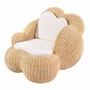 Casa Padrino Luxus Rattan Sessel mit Kissen Naturfarben / Wei� - Rattan M�bel