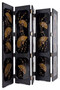 Casa Padrino Luxus Raumteiler Schwarz / Gold 220 x 3 x H. 182 cm - Faltbarer Massivholz Paravent im chinesischen Stil - Schlafzimmer M�bel - Hotel M�bel - Luxus M�bel
