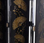 Casa Padrino Luxus Raumteiler Schwarz / Gold 220 x 3 x H. 182 cm - Faltbarer Massivholz Paravent im chinesischen Stil - Schlafzimmer M�bel - Hotel M�bel - Luxus M�bel