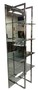 Casa Padrino Luxus Regalschrank Silber 80 x 35 x H. 200 cm - Edelstahl Schrank mit 4 Glasregalen und gro�em Spiegel - Wohnzimmerschrank - Wohnzimmerm�bel 