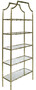 Casa Padrino Luxus Regalschrank Gold 78 x 33 x H. 197 cm - Edelstahl Schrank mit 5 Glasregalen - Luxus Wohnzimmer M�bel