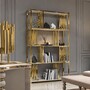 Casa Padrino Luxus Regalschrank Gold / Wei� 120 x H. 252 cm - Hotel M�bel - Wohnzimmer M�bel - Luxus M�bel 