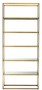 Casa Padrino Luxus Regalschrank Messing / Grau 95 x 40 x H. 225 cm - Edelstahl Schrank mit 5 Glasregalen - B�rom�bel - Wohnzimmerm�bel
