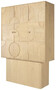 Casa Padrino Luxus Designer Schrank Naturfarben 130 x 45 x H. 190 cm - Massivholz Regalschrank mit 3 T�ren - Schlafzimmer Schrank - Wohnzimmer Schrank - B�ro Schrank - Luxus M�bel