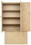 Casa Padrino Luxus Designer Schrank Naturfarben 130 x 45 x H. 190 cm - Massivholz Regalschrank mit 3 T�ren - Schlafzimmer Schrank - Wohnzimmer Schrank - B�ro Schrank - Luxus M�bel