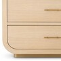 Casa Padrino Luxus Regalschrank mit 2 Schubladen Naturfarben / Messing H. 210 cm