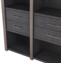 Casa Padrino Luxus Regalschrank mit 6 Schubladen Anthrazitgrau / Bronzefarben 253 x 47 x H. 229 cm - B�cherschrank - Wohnzimmerschrank - B�roschrank - Luxus Schrank